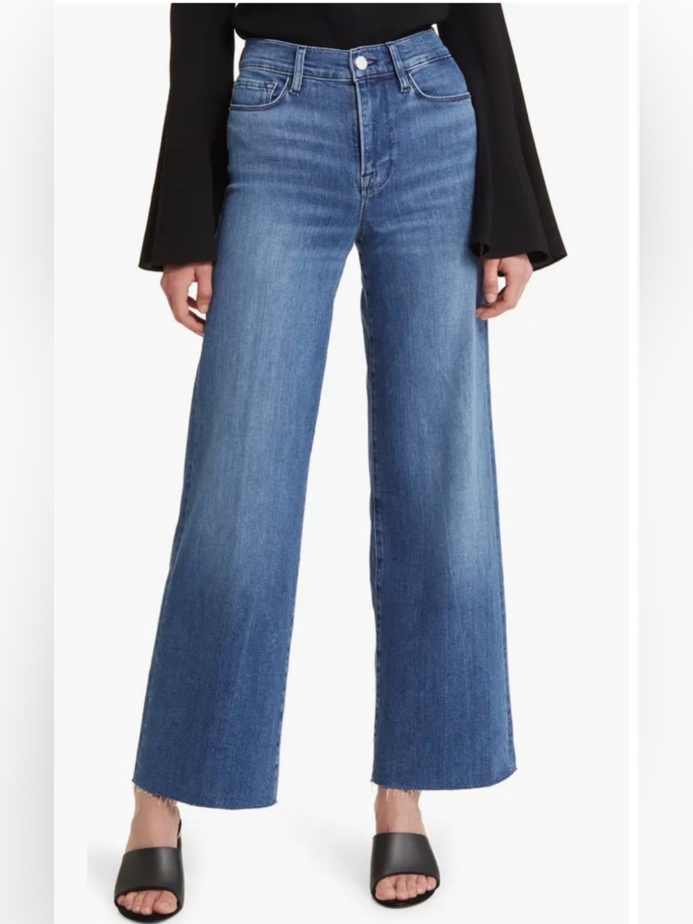 Frame Le Palazzo Crop raw hem women’s jeans size 26 in color crafty